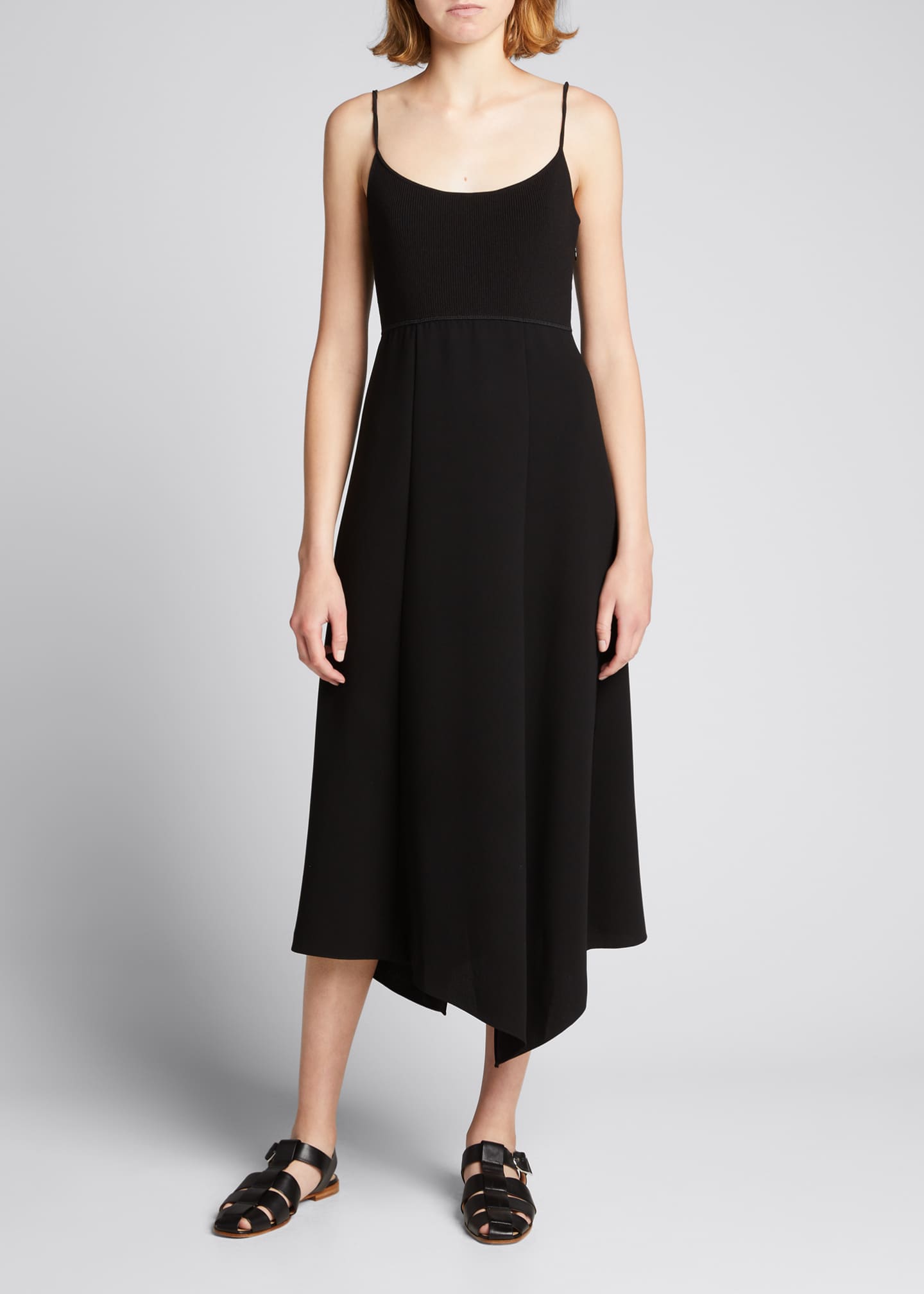 Theory Midi Fit&Flare Crepe Dress Bergdorf Goodman