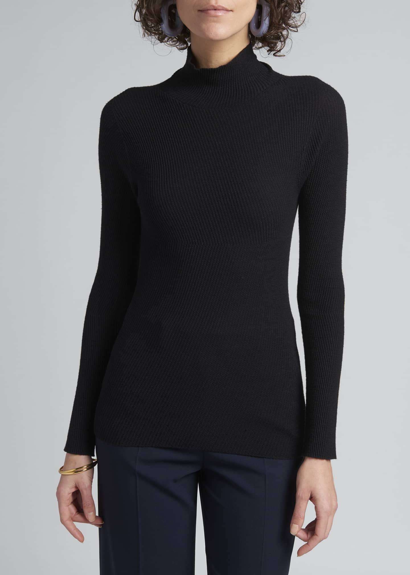 knit mock neck top