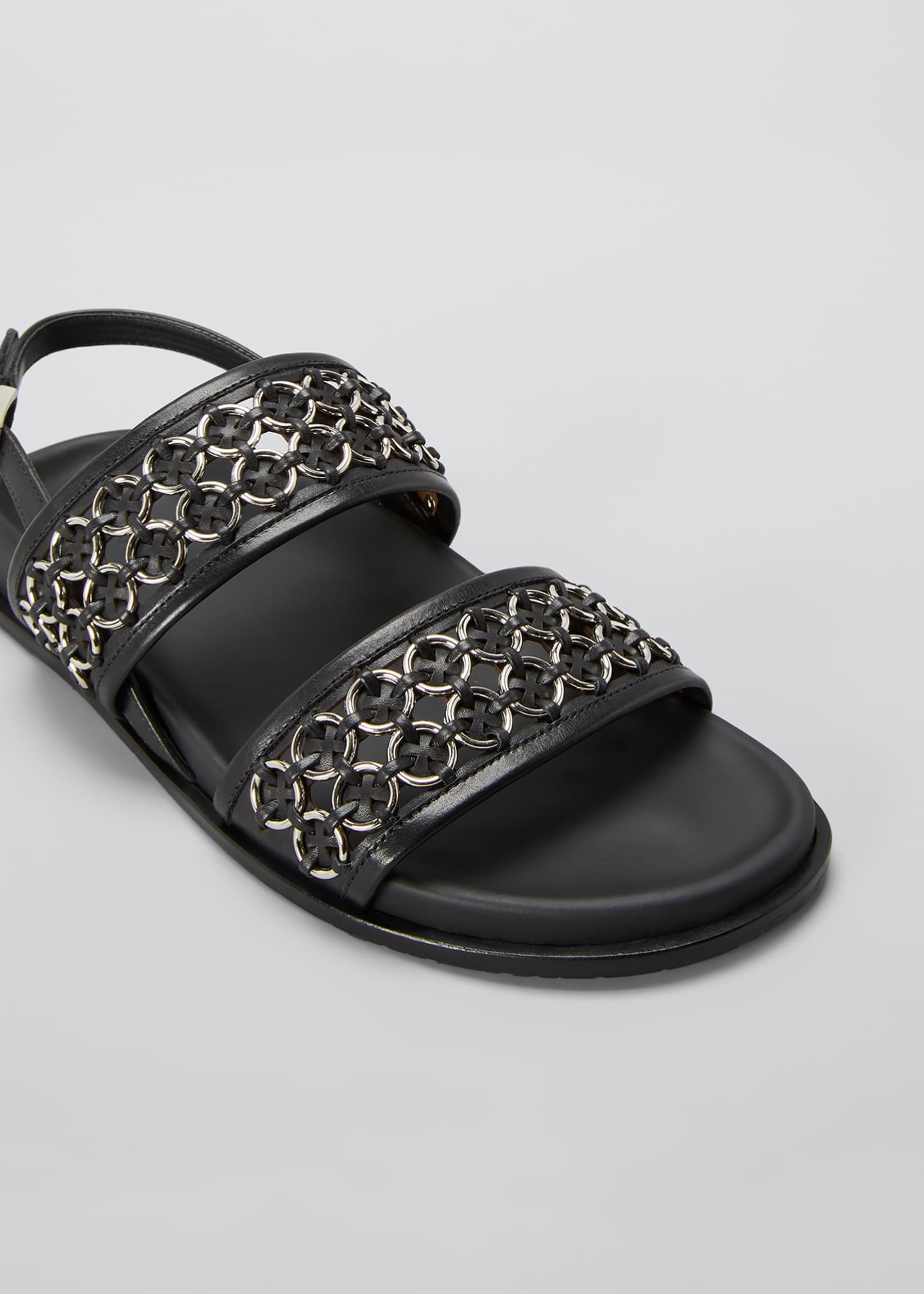 ALAIA Bicolor Chain Sporty Slingback Sandals Bergdorf Goodman