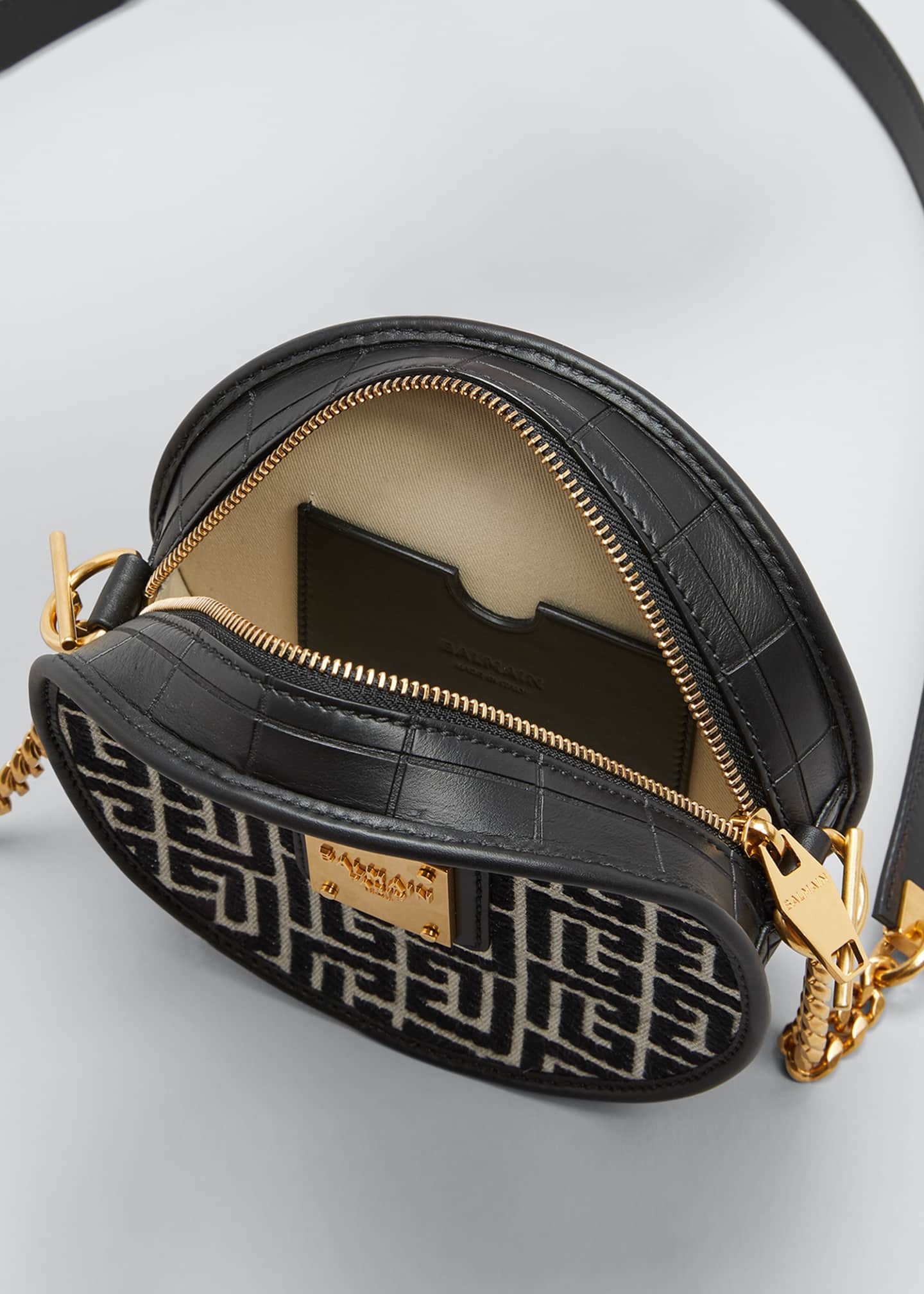 Balmain 1945 Monogram Jacquard Disco Crossbody Bag Bergdorf Goodman