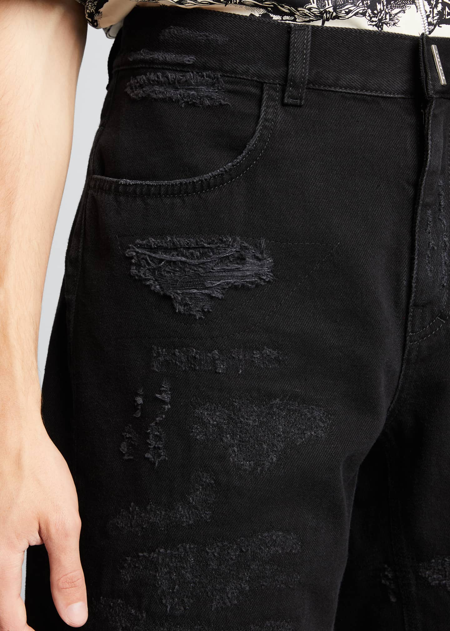 Givenchy Men's Distressed Denim Shorts - Bergdorf Goodman