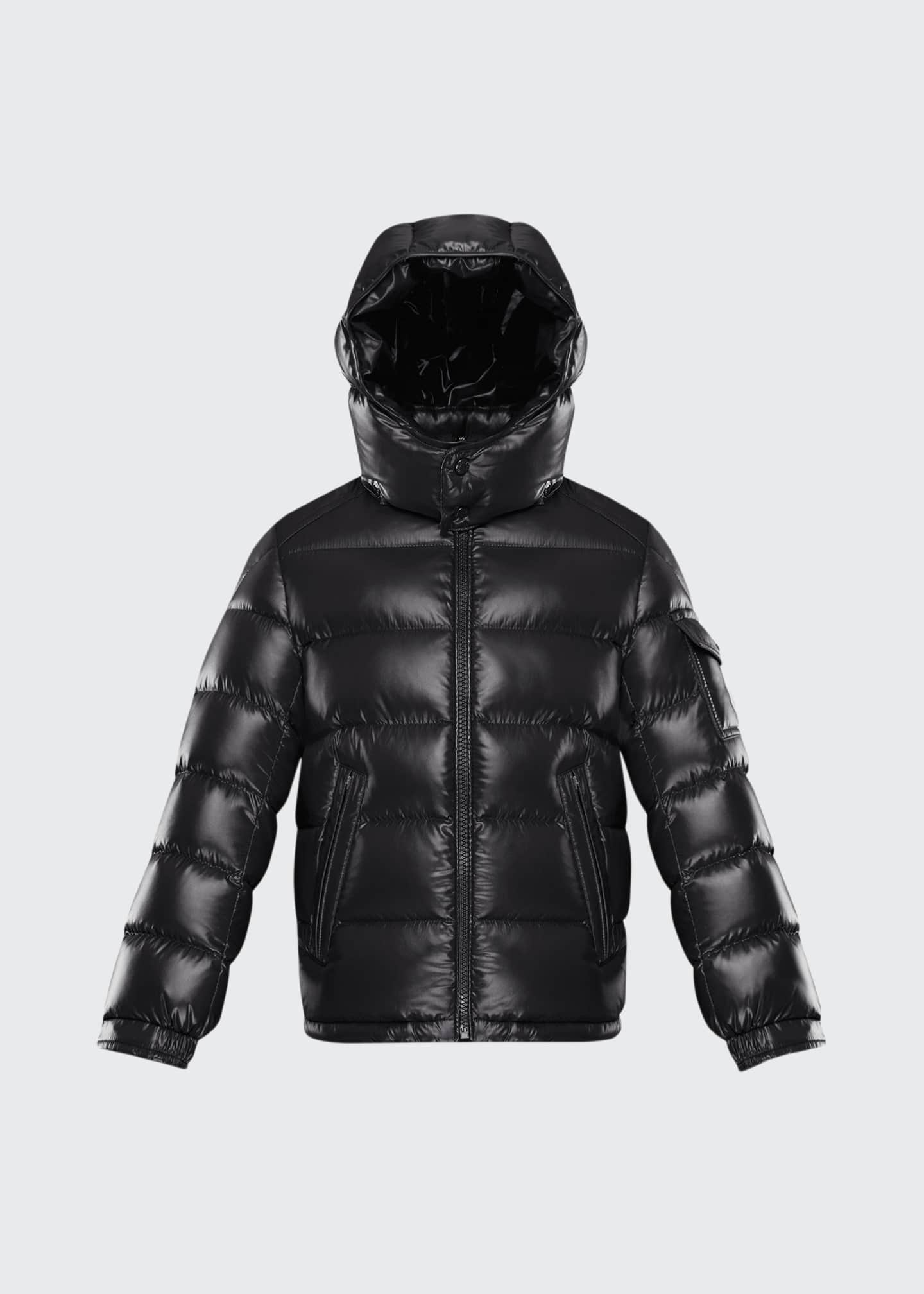 Moncler Girl's New Maya Quilted Detachable Hooded Jacket, Size 8-14