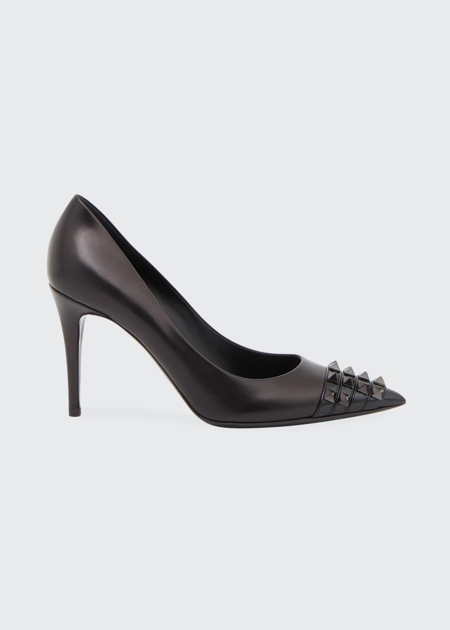 Valentino Garavani Alcove Rockstud Mixed Leather Pumps - Bergdorf Goodman