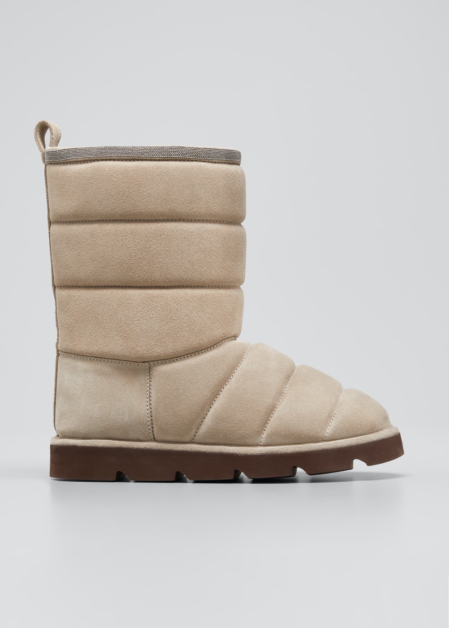 suede pull on booties