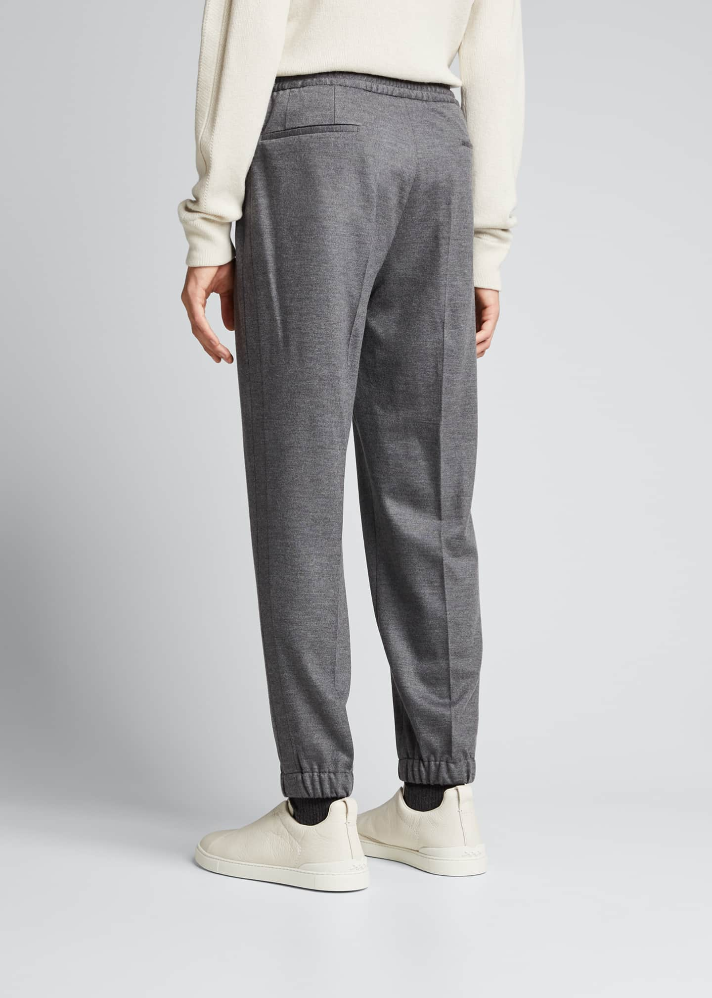 Ermenegildo Zegna Men's Pintuck Wool Jogger Pants - Bergdorf Goodman