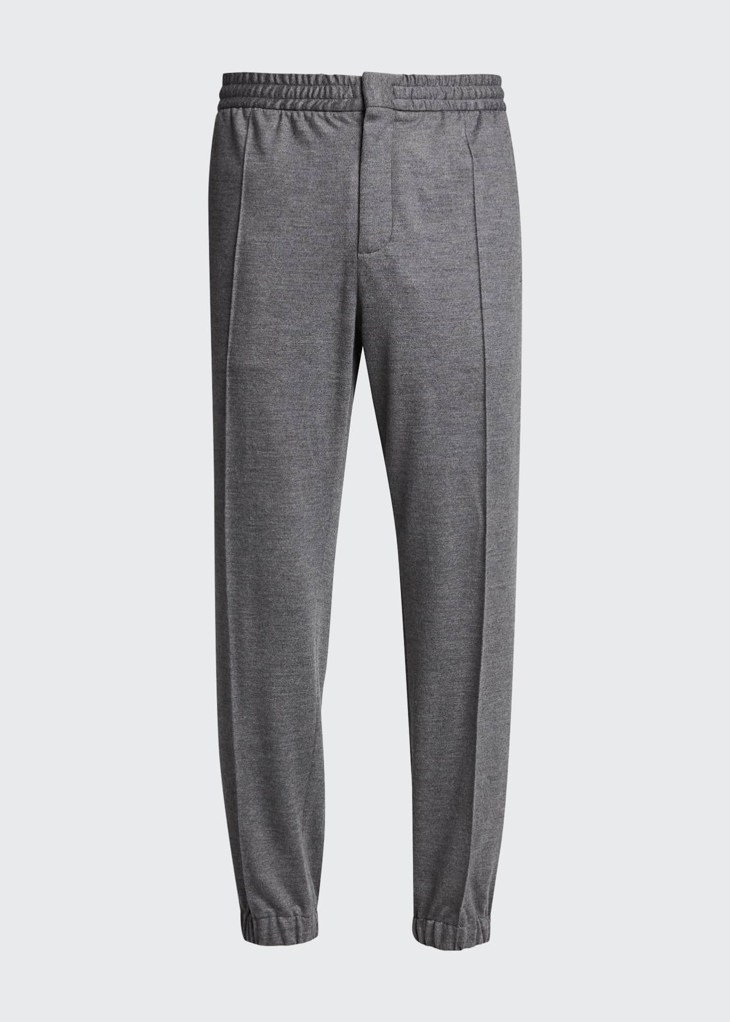 Ermenegildo Zegna Men's Pintuck Wool Jogger Pants - Bergdorf Goodman