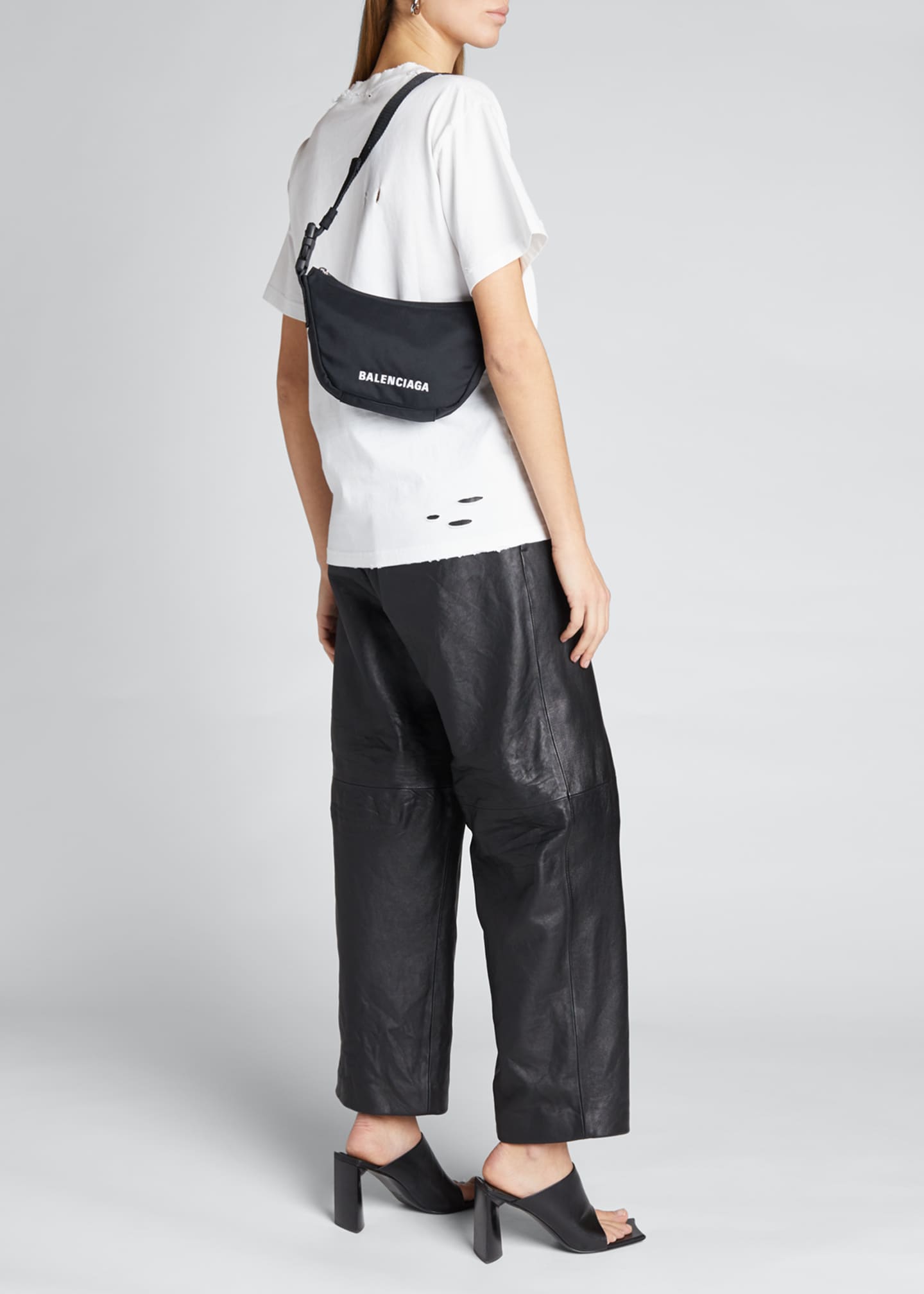 Balenciaga Wheel Logo Nylon Sling Shoulder Bag - Bergdorf Goodman