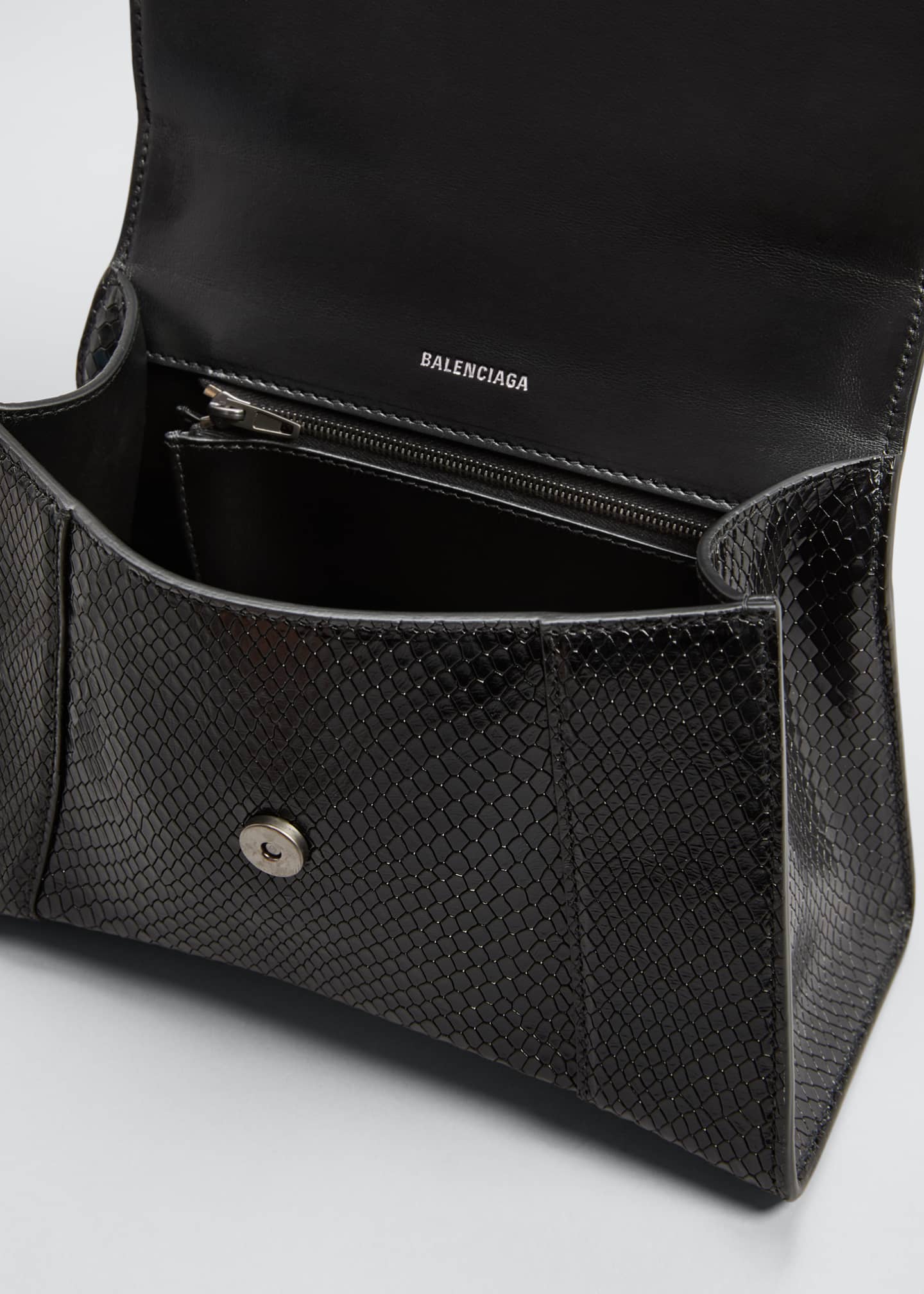 Balenciaga Hourglass Small Viper-Embossed Top-Handle Bag - Bergdorf Goodman