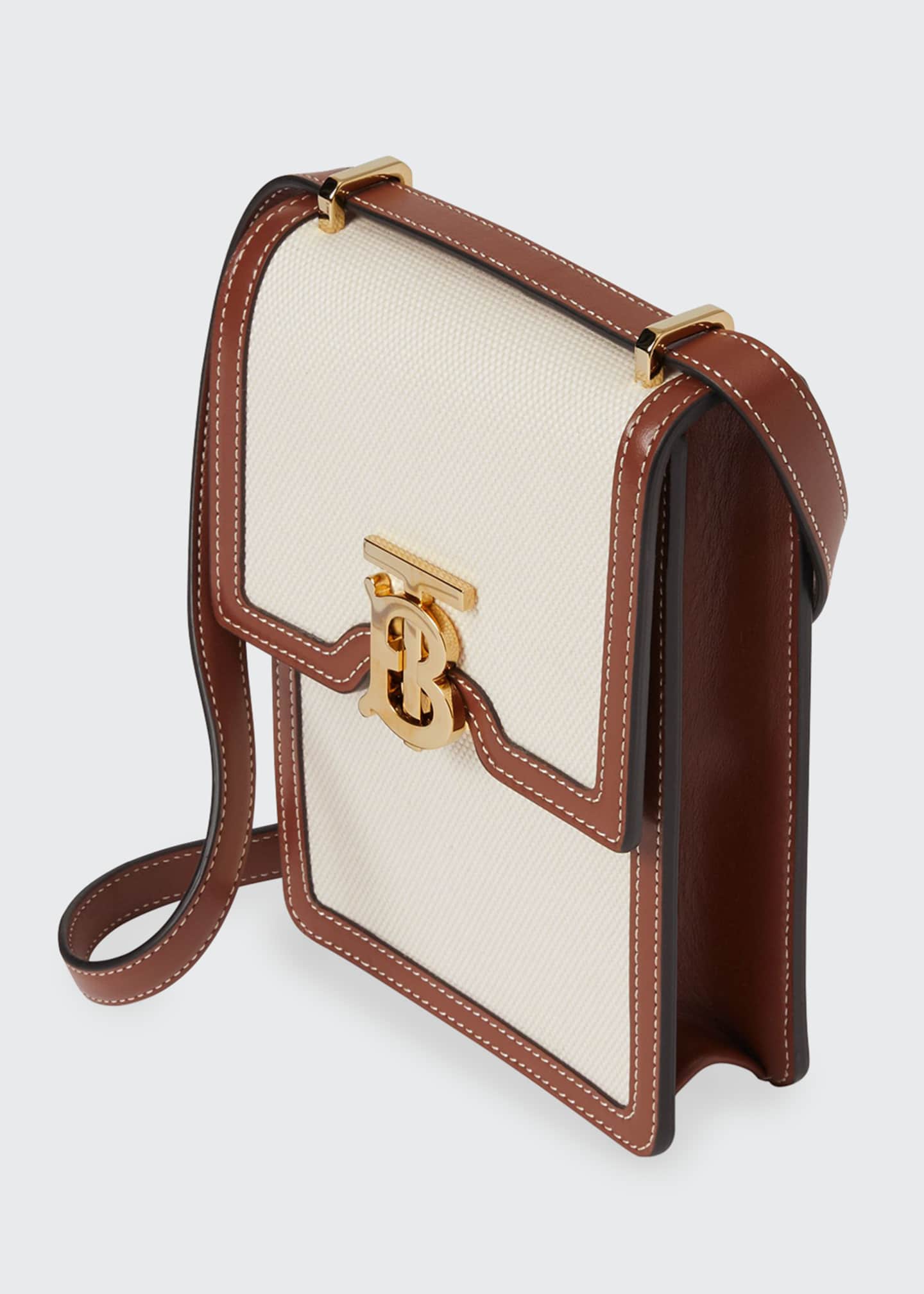 Burberry Robin TB Canvas/Leather Shoulder Bag Bergdorf Goodman