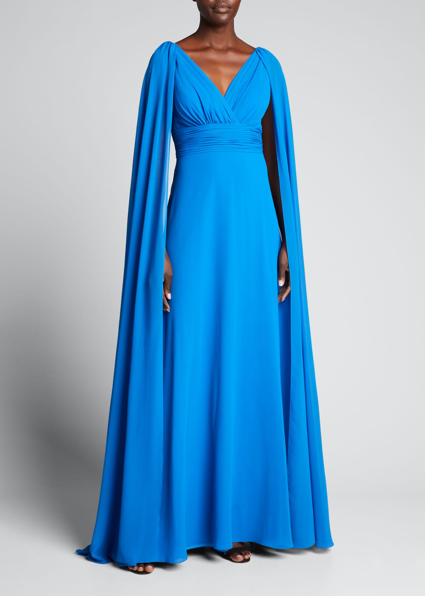 Rickie Freeman for Teri Jon CapSleeve Embroidered Tulle ALine Gown