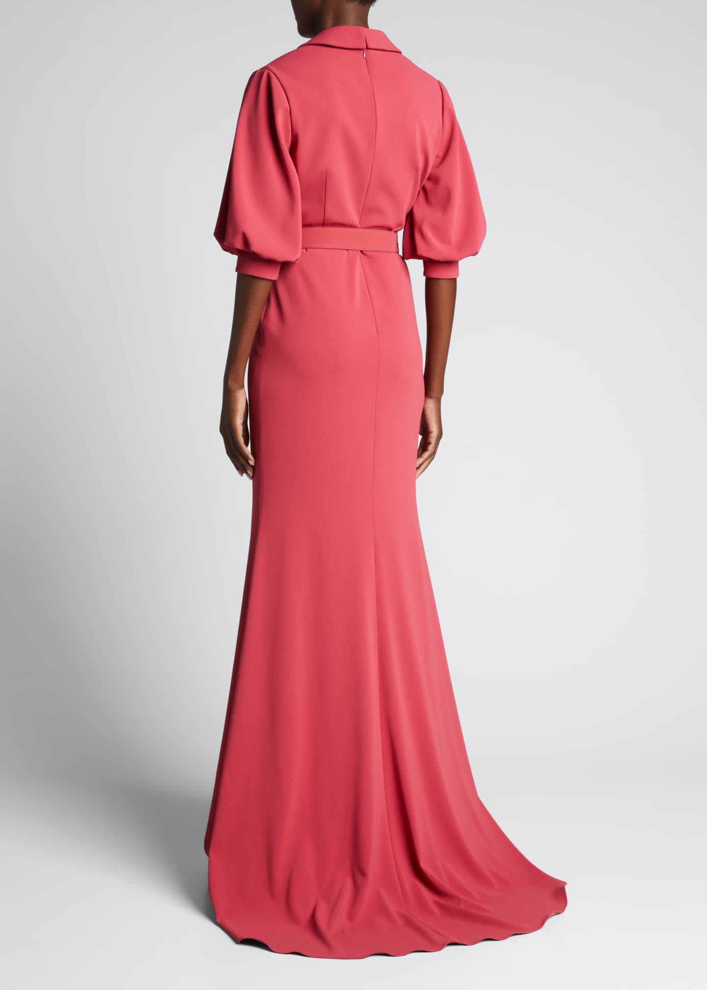 badgley mischka puff sleeve gown