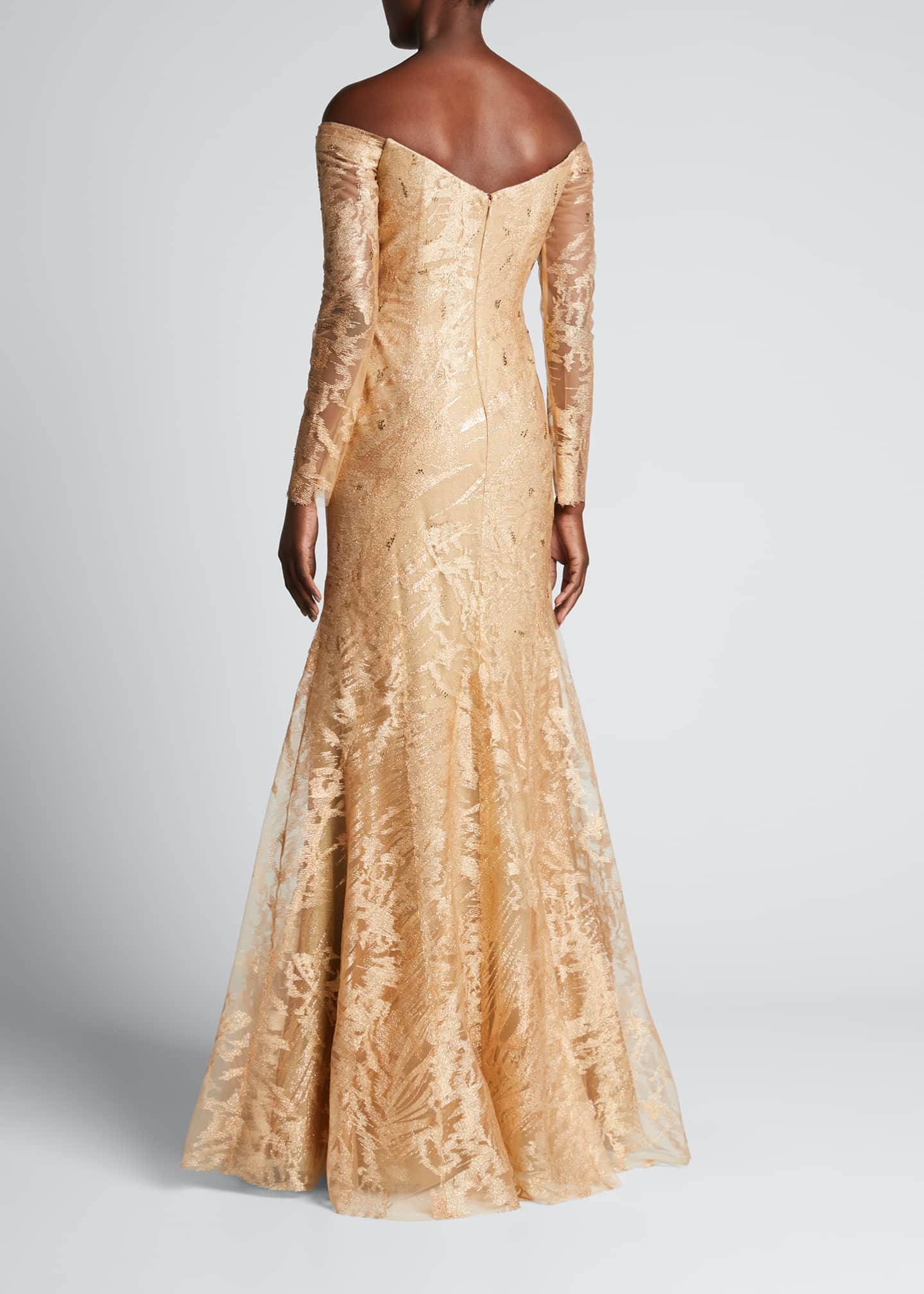 rene ruiz metallic gown
