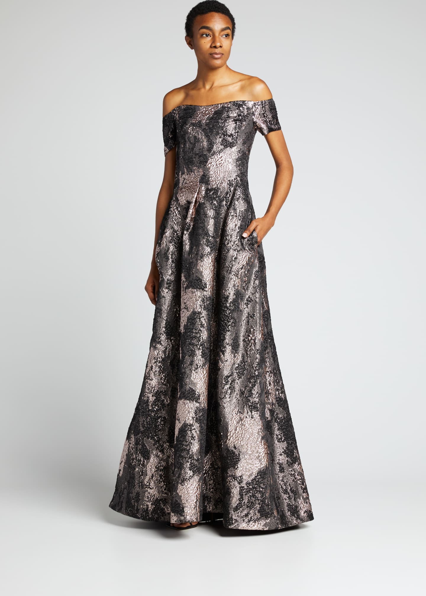 rene ruiz metallic gown
