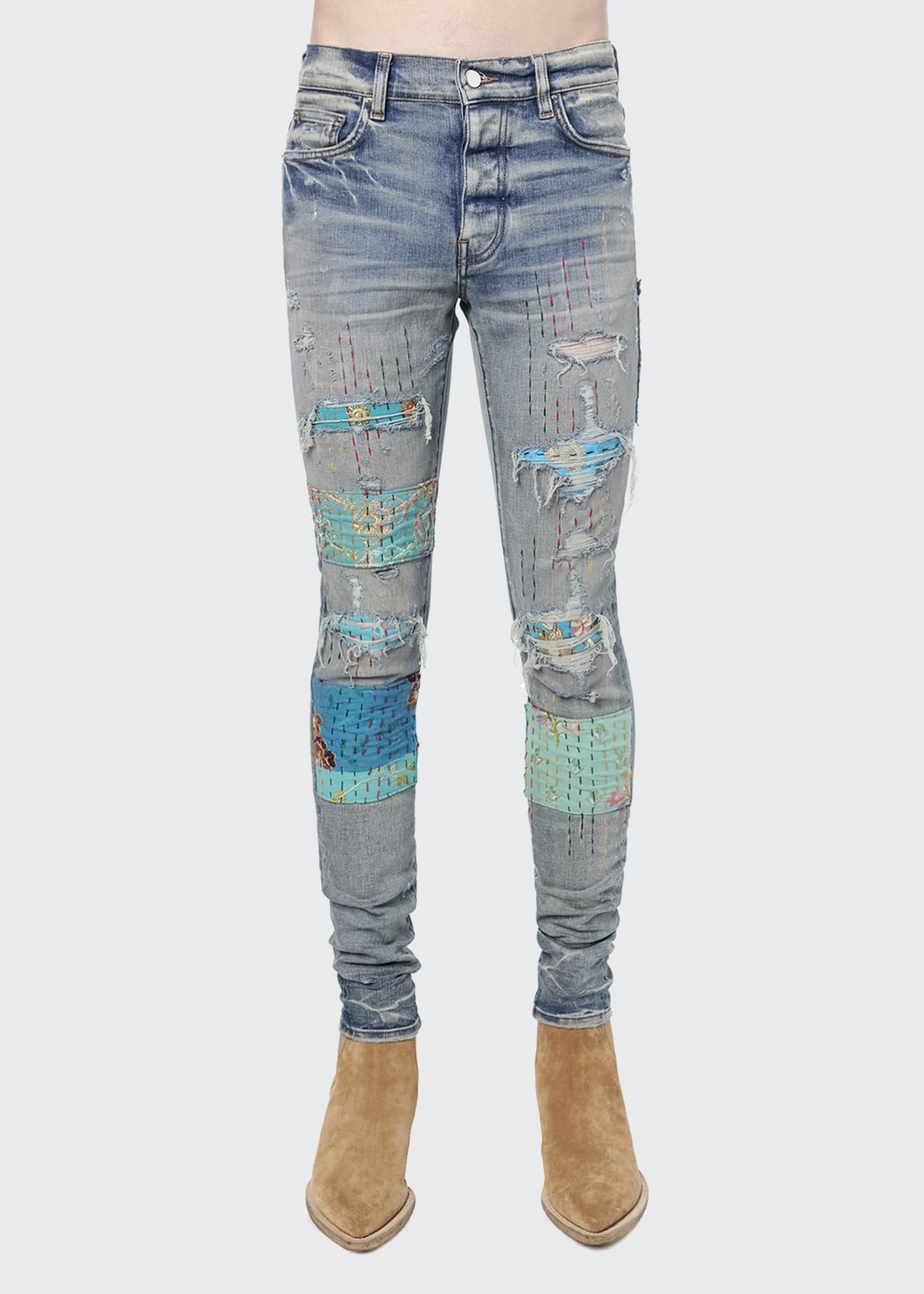 amiri jeans white patch