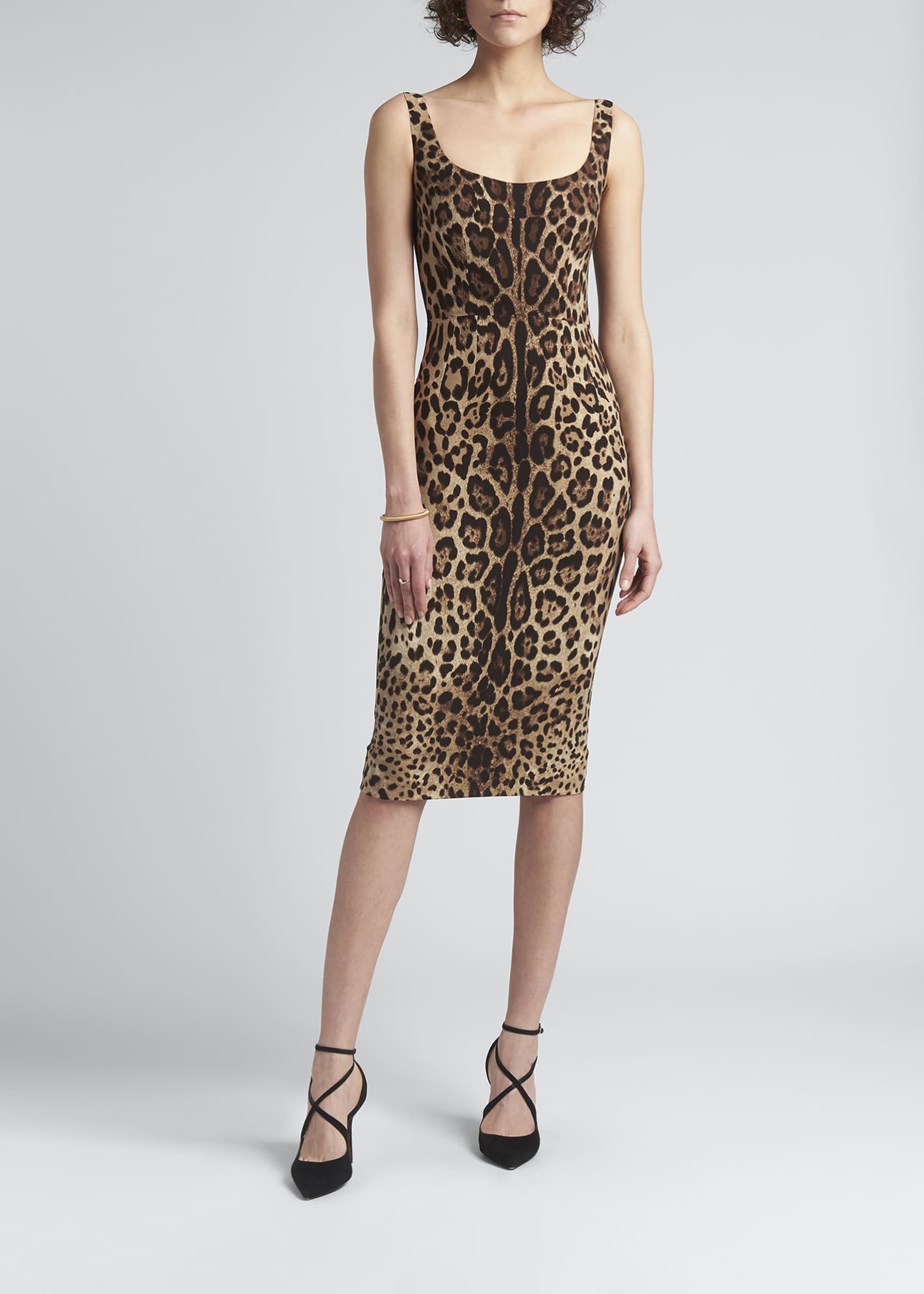 Dolce&Gabbana Leopard-Print Slim Midi Dress - Bergdorf Goodman