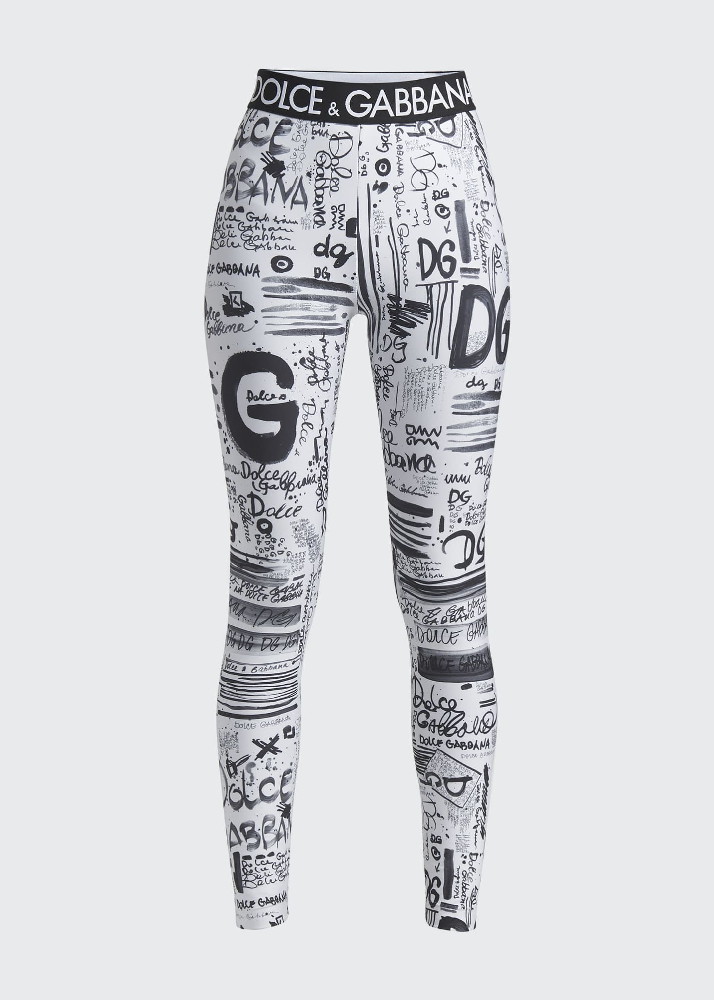 Dolce&Gabbana LogoPrint Banded Leggings Bergdorf Goodman