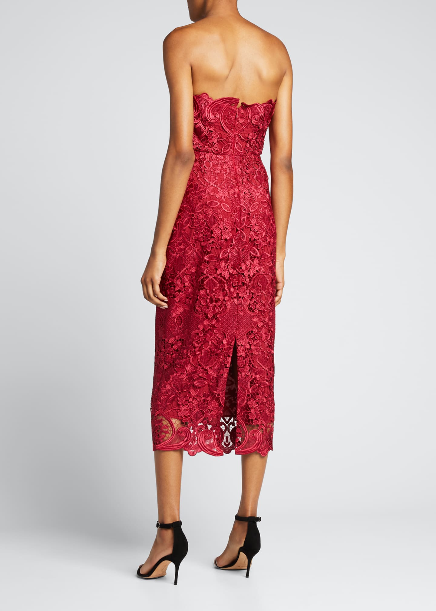 Badgley Mischka Lace Dress Badgley Mischka Women's Alexandra Lace Dress In  Navy Blue Size
