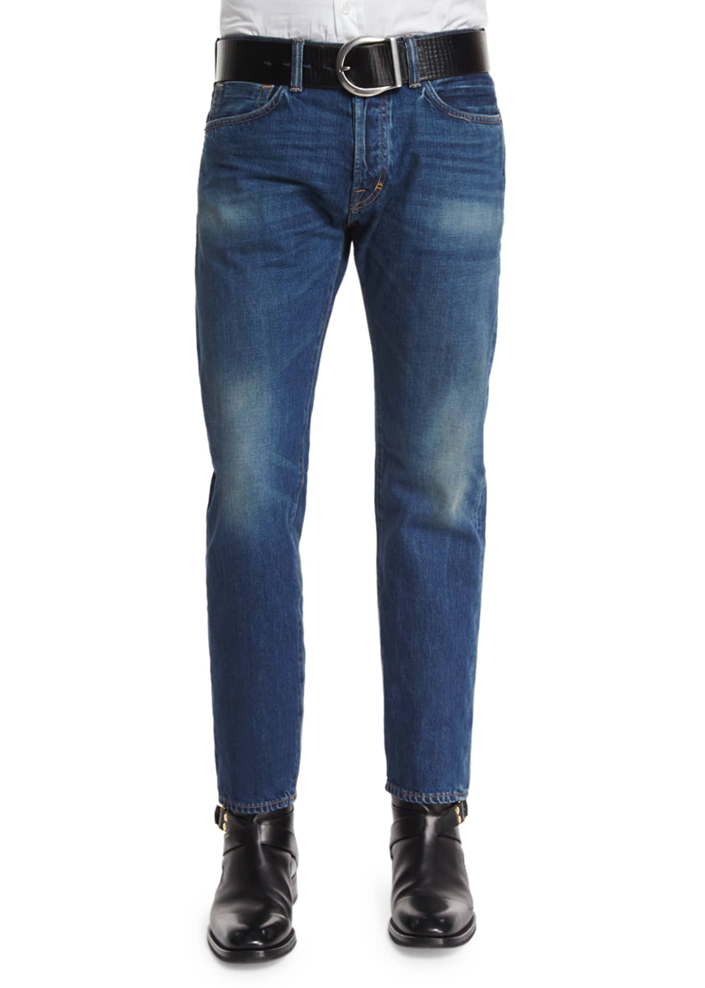 TOM FORD Regular-Fit Vintage Wash Selvedge Denim Jeans, Blue - Bergdorf  Goodman