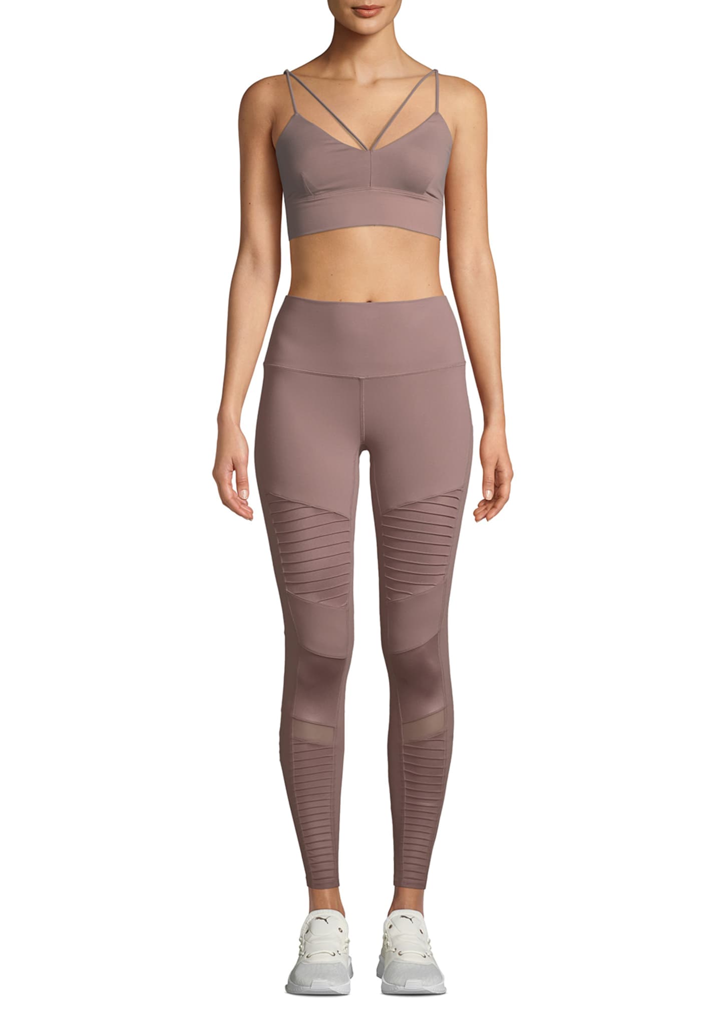 Alo Yoga HighWaist Moto Sport Leggings with Mesh Panels Bergdorf Goodman