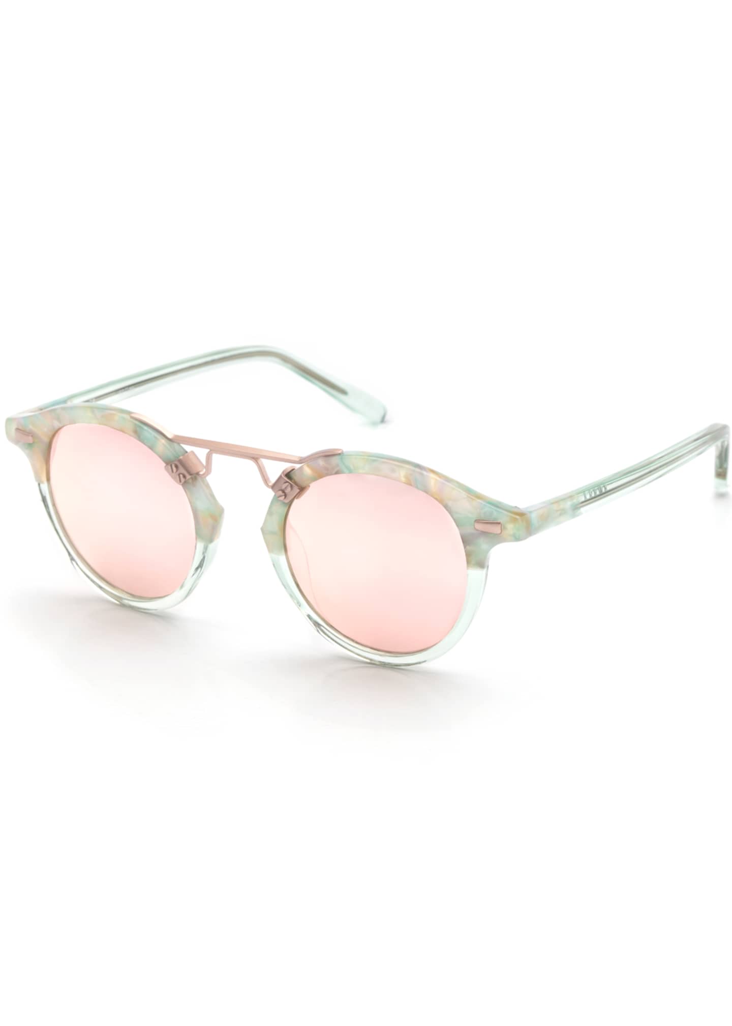 KREWE St. Louis Round Mirrored Sunglasses Bergdorf Goodman