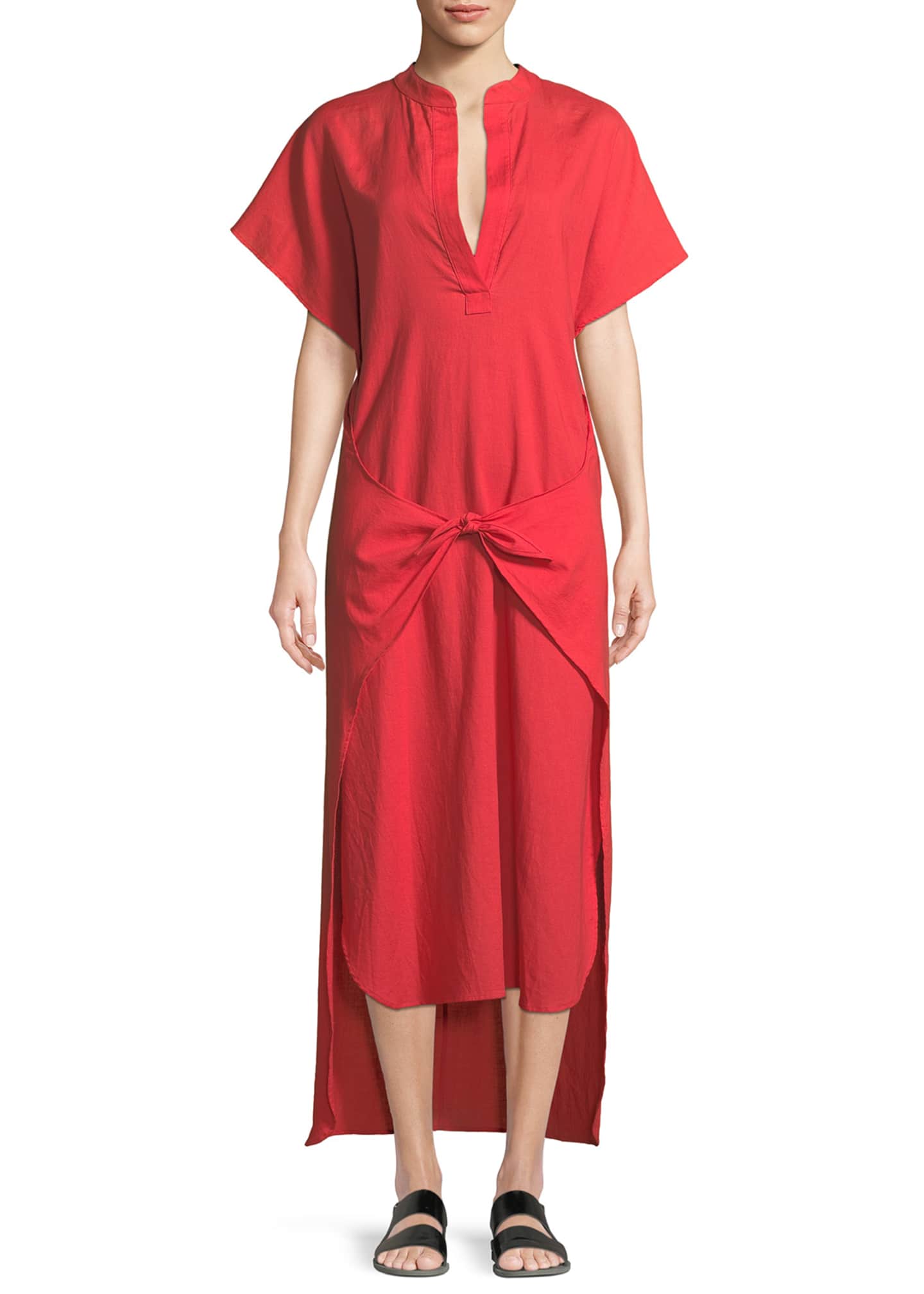 Vince v store neck slit dress