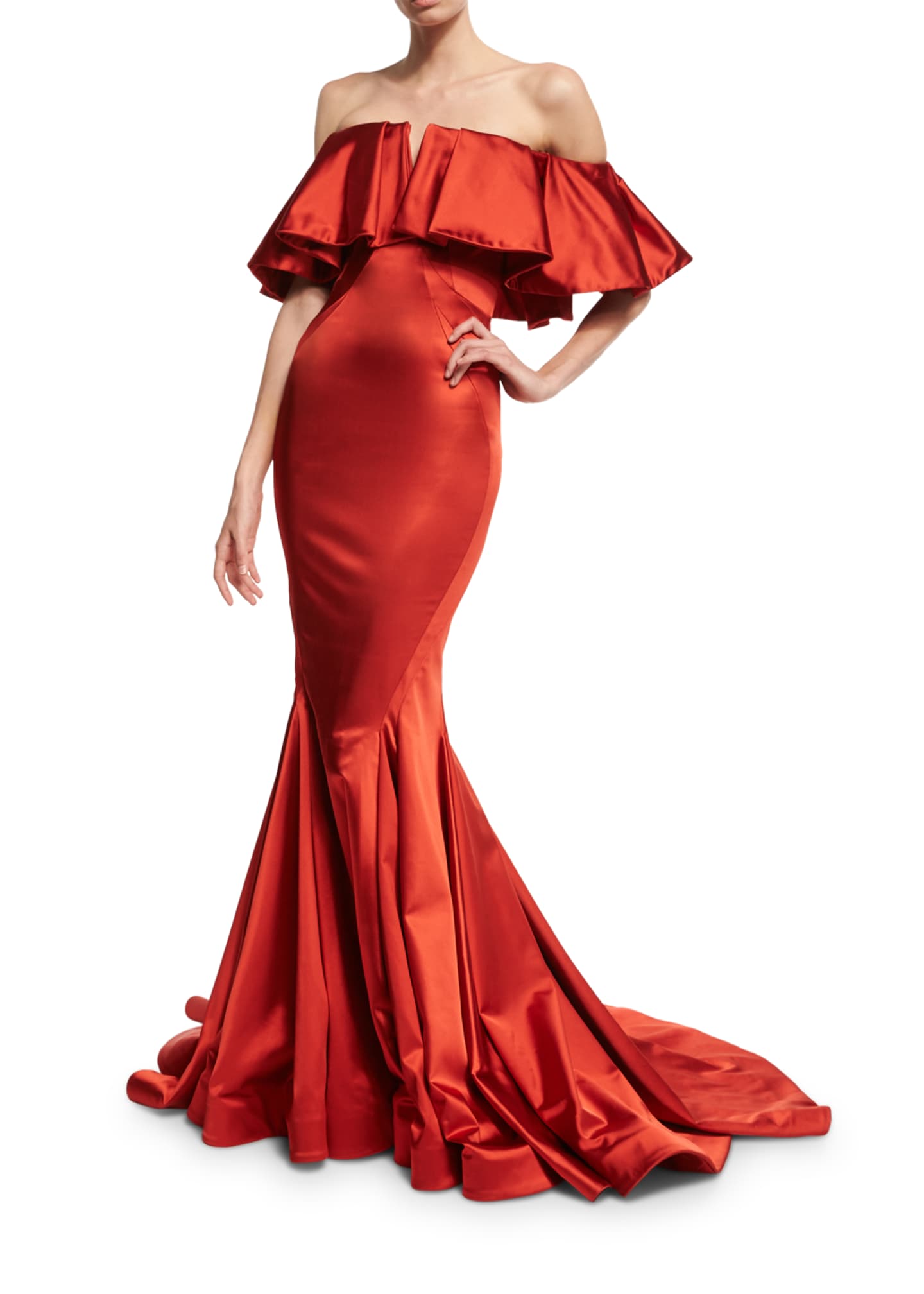 Satin trumpet sale gown