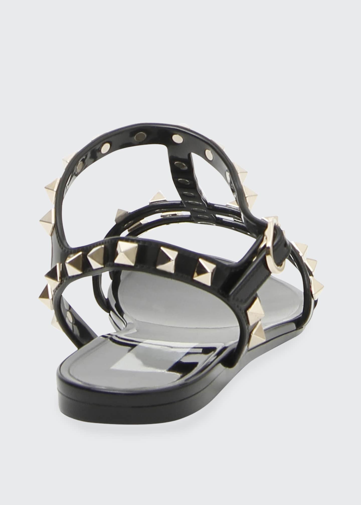 valentino garavani pvc rockstud flat sandals