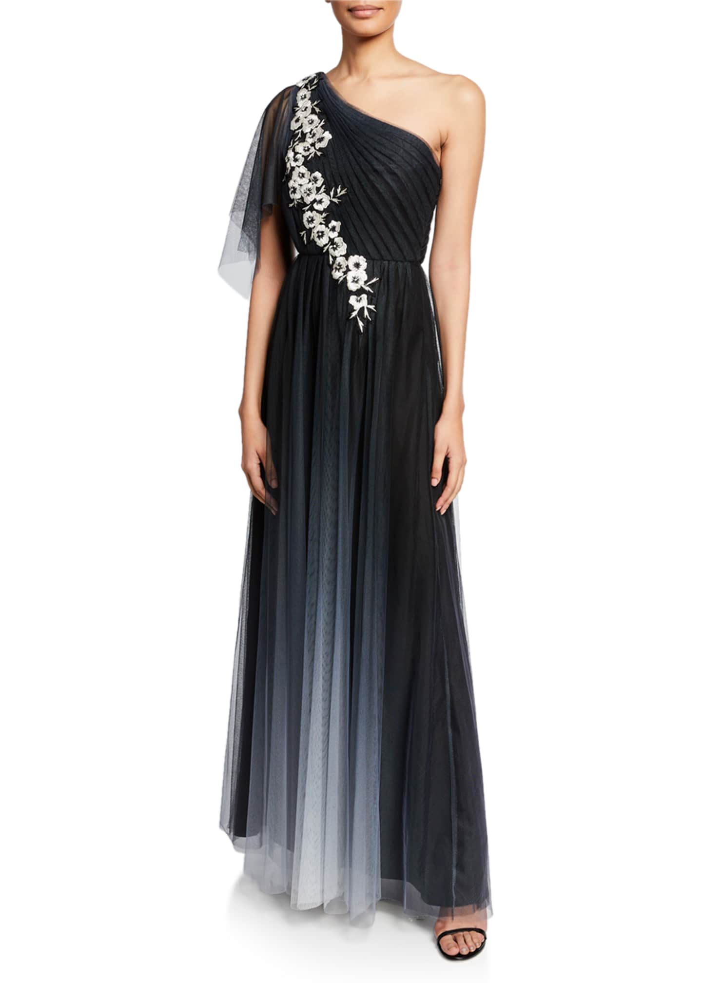 marchesa notte ombre floral dress