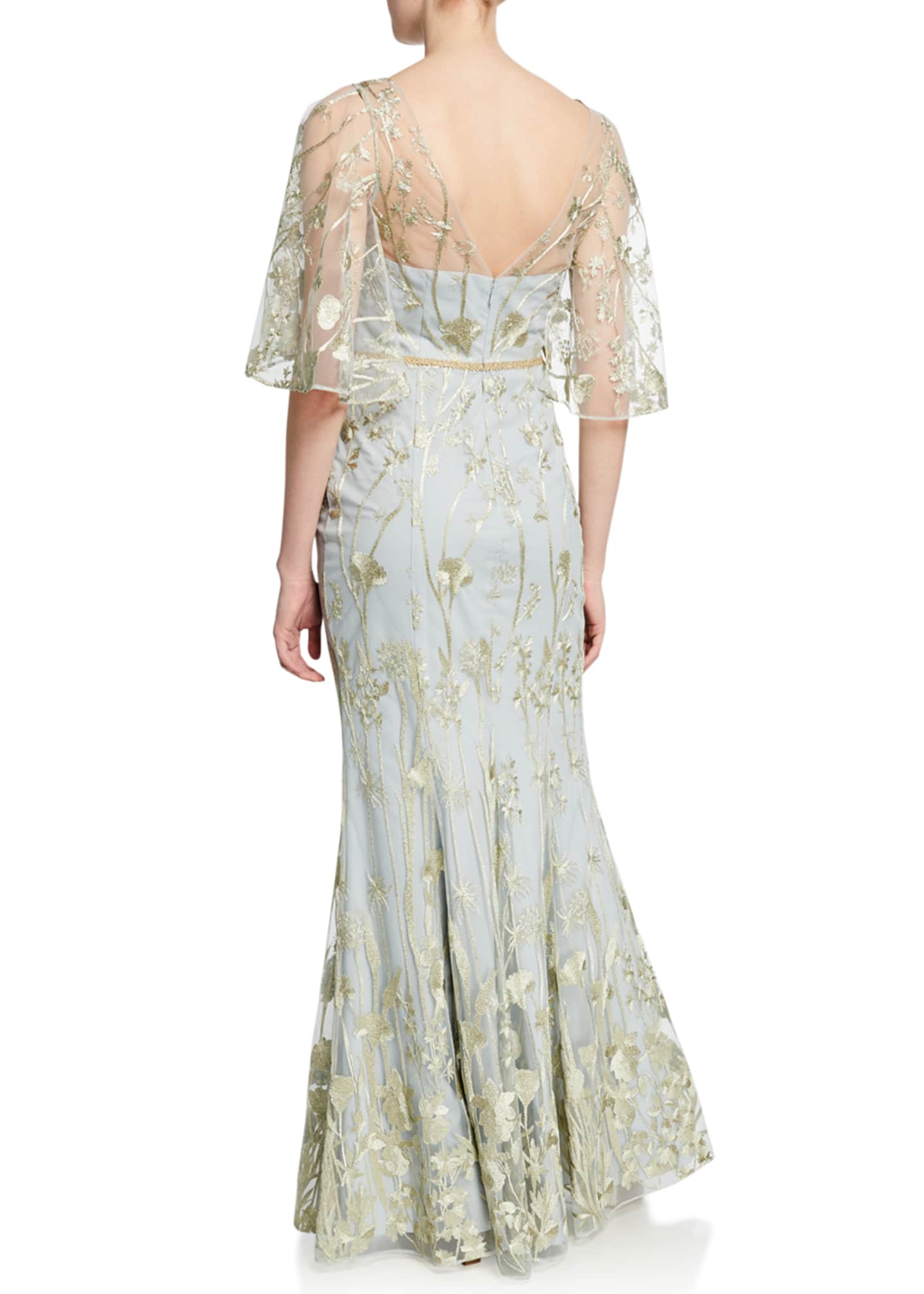 marchesa notte floral tulle mermaid gown