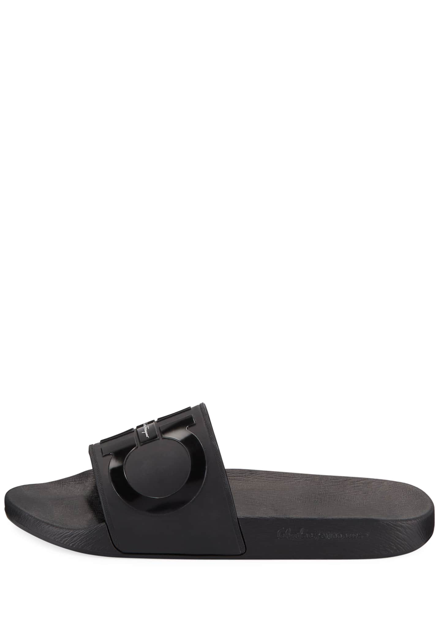 Salvatore Ferragamo Men's Groove 2 Rubber Slide Sandals - Bergdorf Goodman