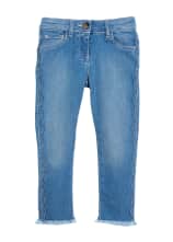Chloe Raw-Hem Scallop Denim Jeans, Size 4-5 and Matching Items ...
