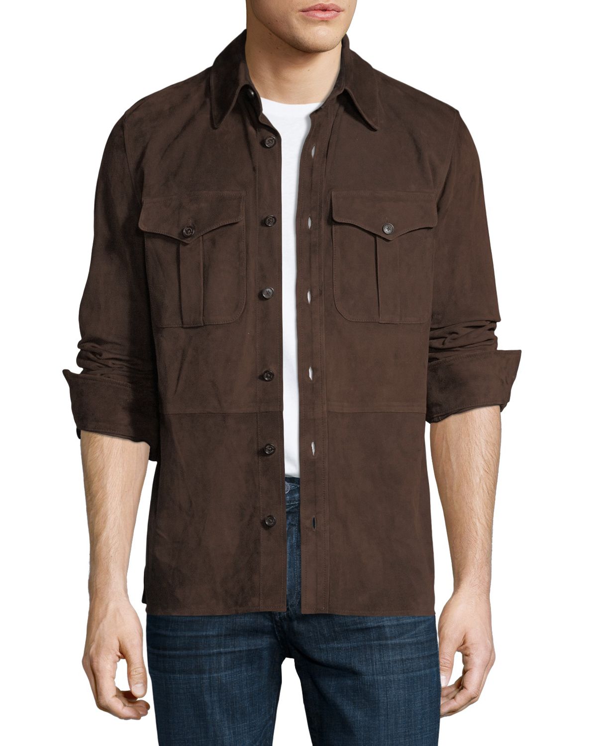 Ralph Lauren Purple Label Suede Shirt Jacket