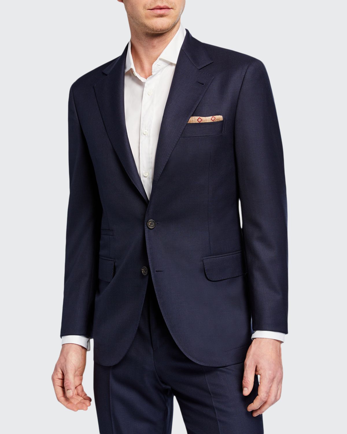 Brunello Cucinelli Men's Two-Piece Pied-de-Poule Super 120s Wool Suit