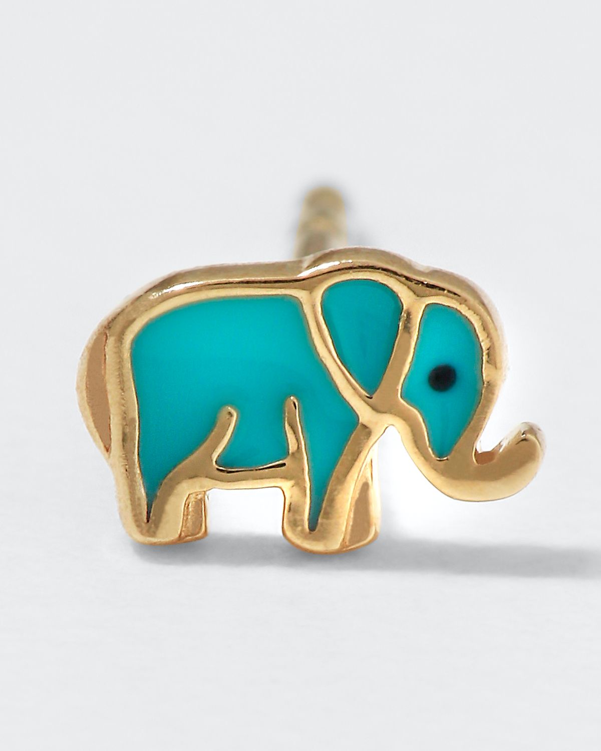 Sydney Evan 14k Mini Elephant Enamel Single Stud Earring | Thumbnail 5 Sydney Evan 14k Mini Elephant Enamel Single Stud Earring | Thumbnail 5