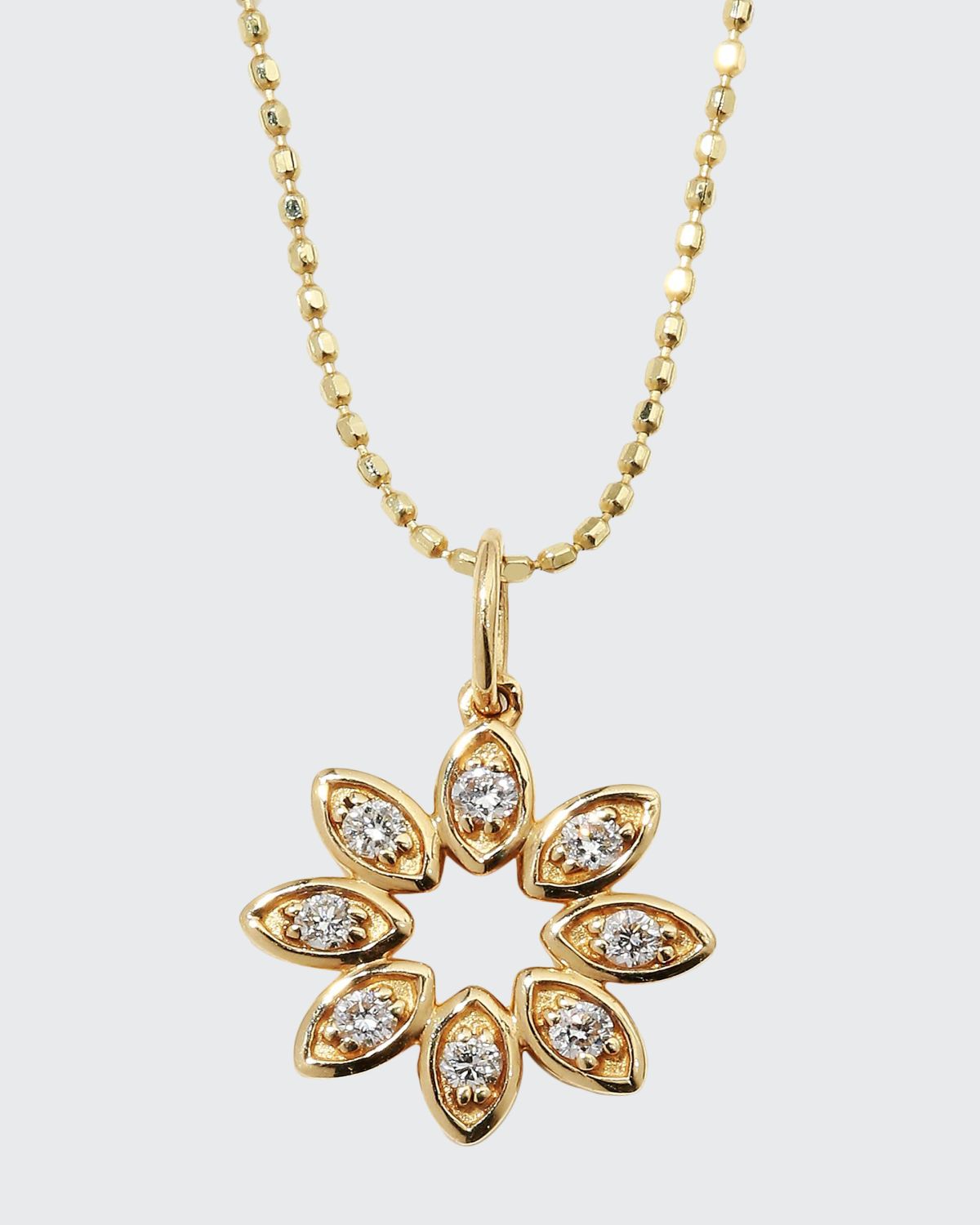 Sydney Evan 14k Diamond Marquise Flower Necklace