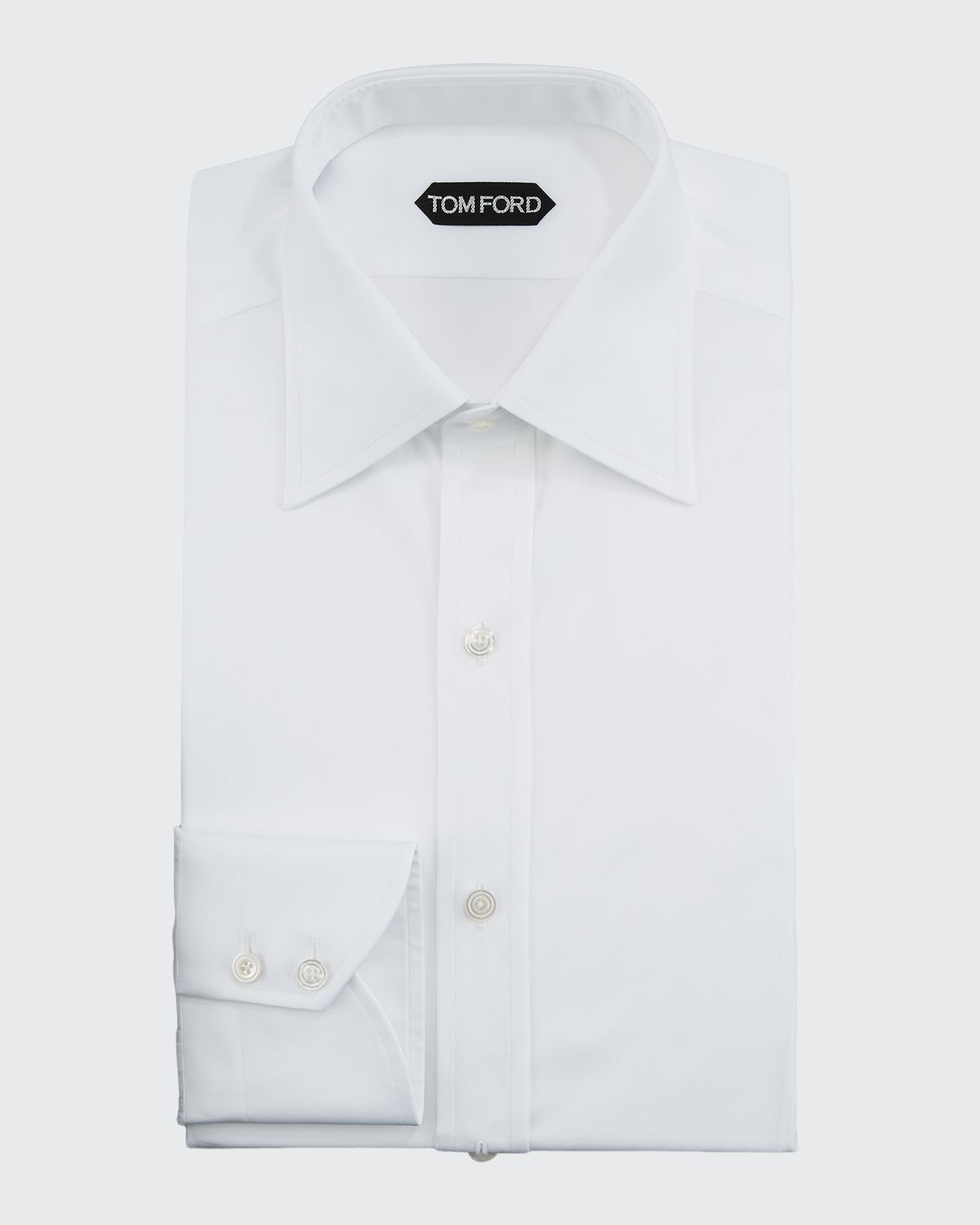 TOM FORD Men's Solid Poplin Dress Shirt