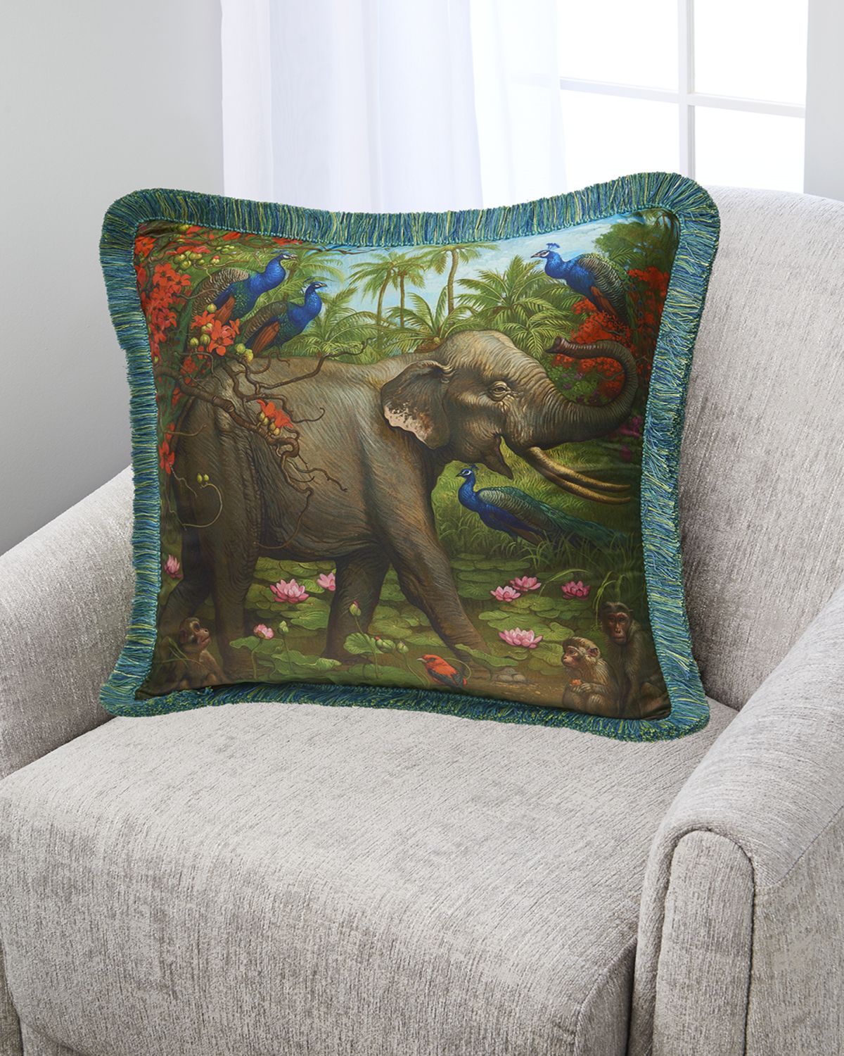 Yana Movchan Jungle of Happiness Silk Pillow | Thumbnail 3