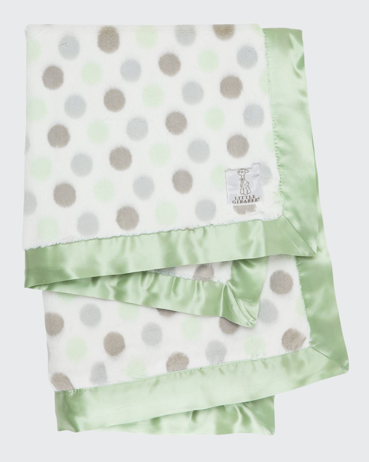 Little Giraffe Luxe Dot Printed Plush Baby Blanket
