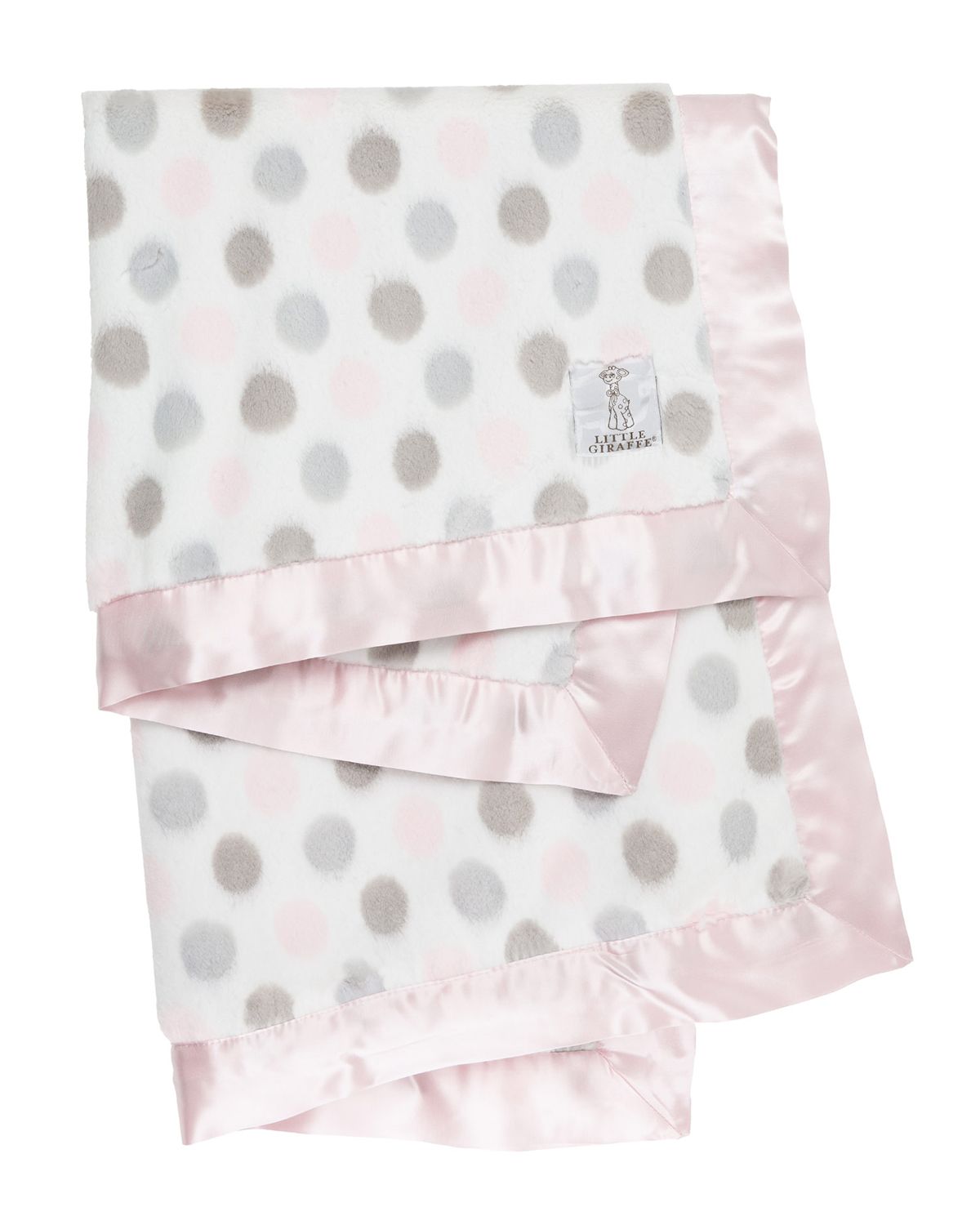 Little Giraffe Luxe Dot Printed Plush Baby Blanket