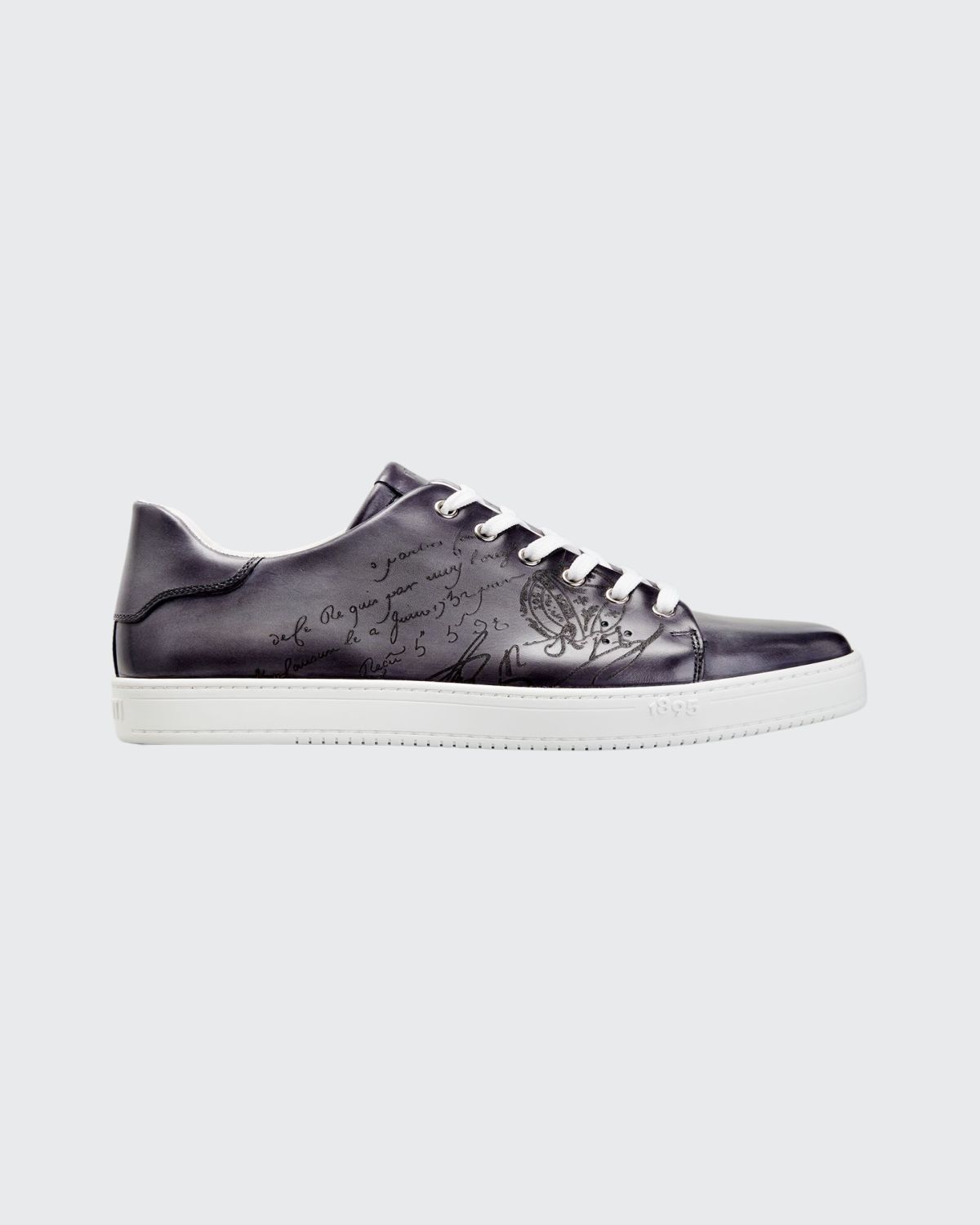 Berluti Men's Playtime Scritto Leather Sneakers