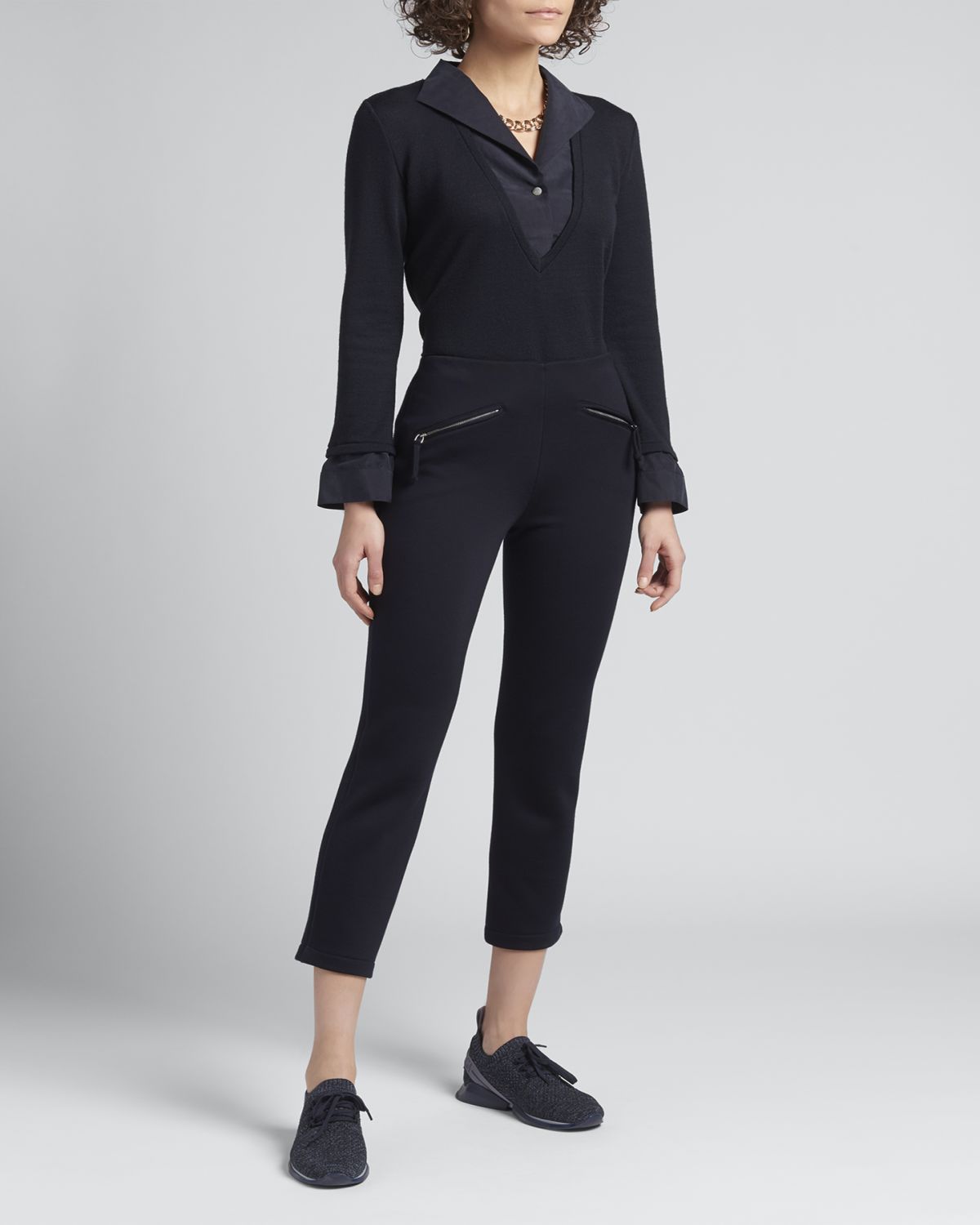 Giorgio Armani Wool Trompe L'oeil V-Neck Top | Thumbnail 6 Giorgio Armani Wool Trompe L'oeil V-Neck Top | Thumbnail 6