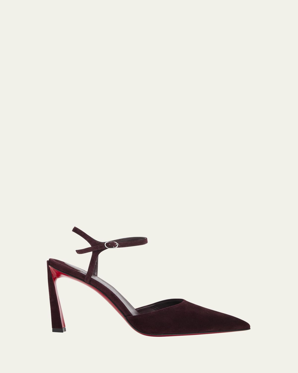 Christian Louboutin Condora Suede Ankle-Strap Red Sole Pumps