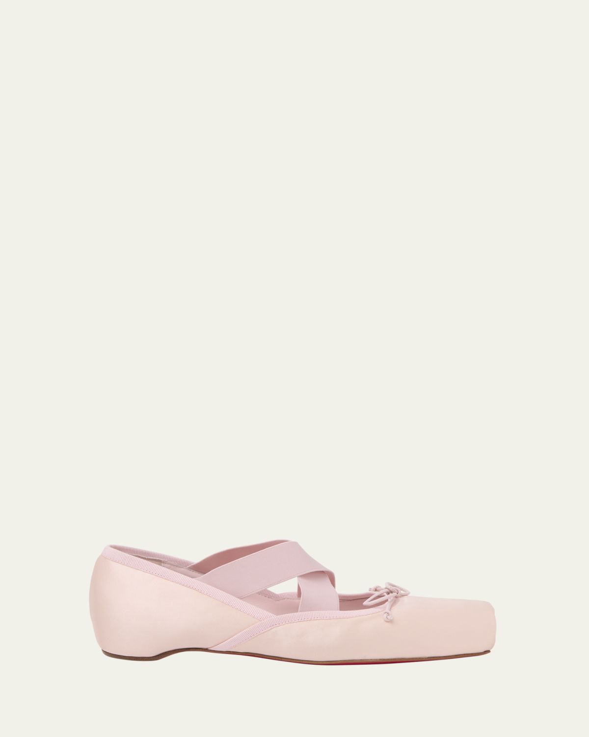 Christian Louboutin Cassiasticina Leather Red Sole Ballerina Flats