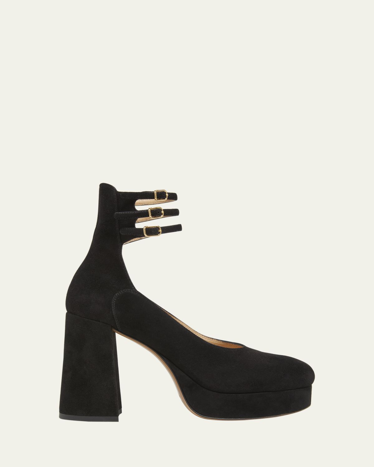 Chloe Loti Suede Platform Block-Heel Pumps