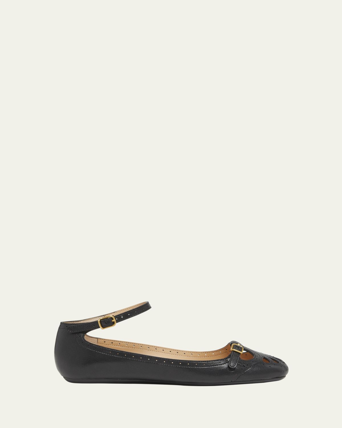 Chloe Misty Cutout Leather Ballerina Flats