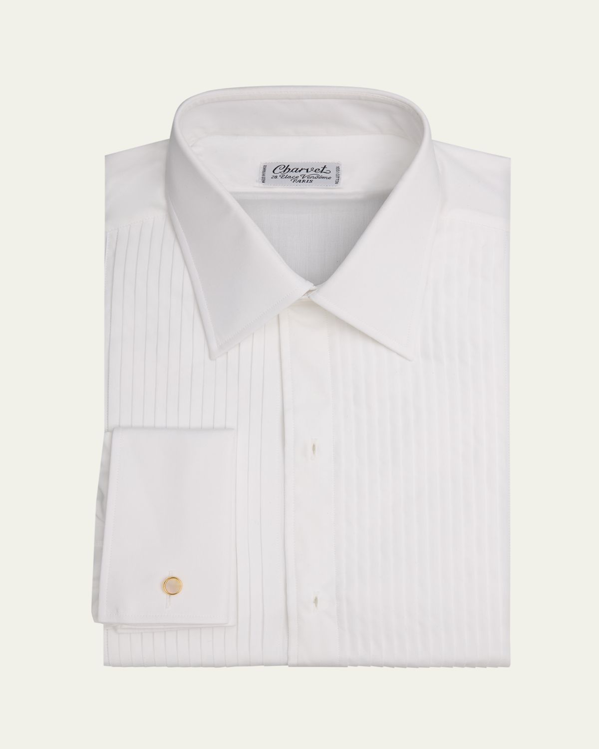 Charvet Men's Formal Shirt with Pleated Bib