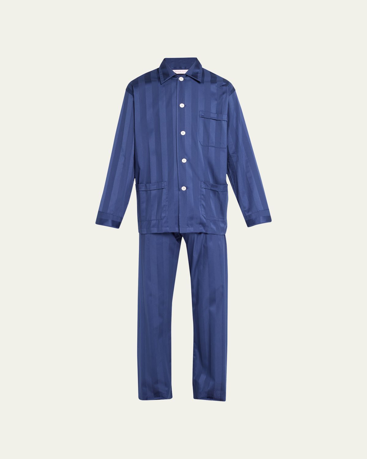 Derek Rose Men's Lingfield Two-Piece Long Pajama Set