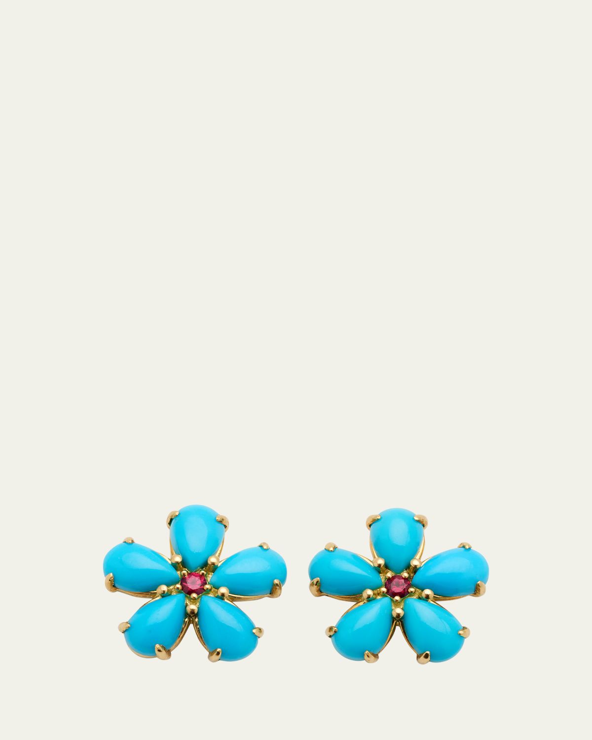 Paul Morelli Turquoise Petal Stud Earrings