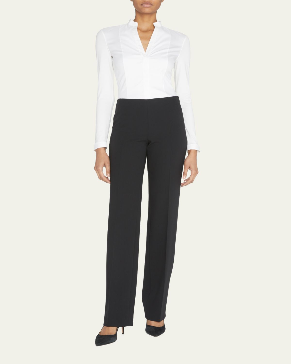 Akris Carol Classic Flat-Front Pants | Thumbnail 2