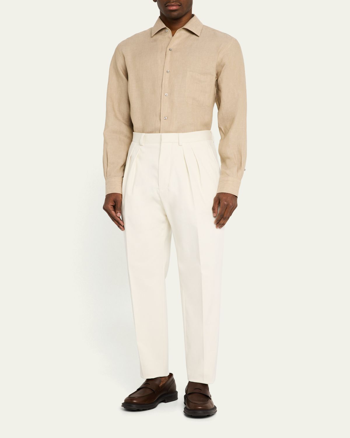 Loro Piana Men's Andre Long-Sleeve Linen Shirt | Thumbnail 2 Loro Piana Men's Andre Long-Sleeve Linen Shirt | Thumbnail 2